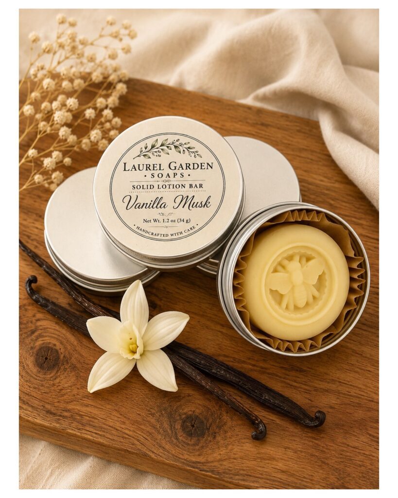 Solid Lotion Bar (Vanilla Musk)