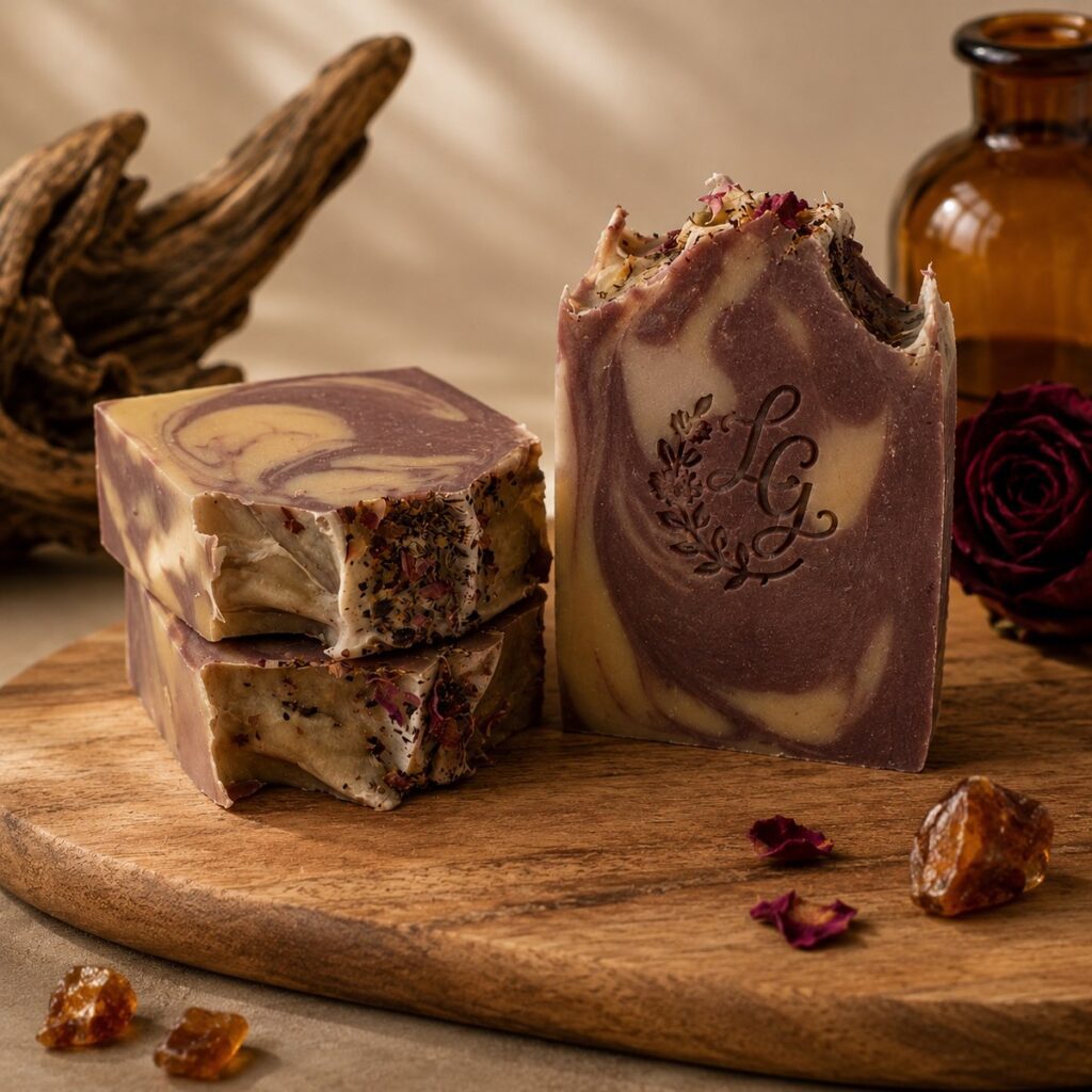 Dark Rosewood Amber Tallow Soap Bar