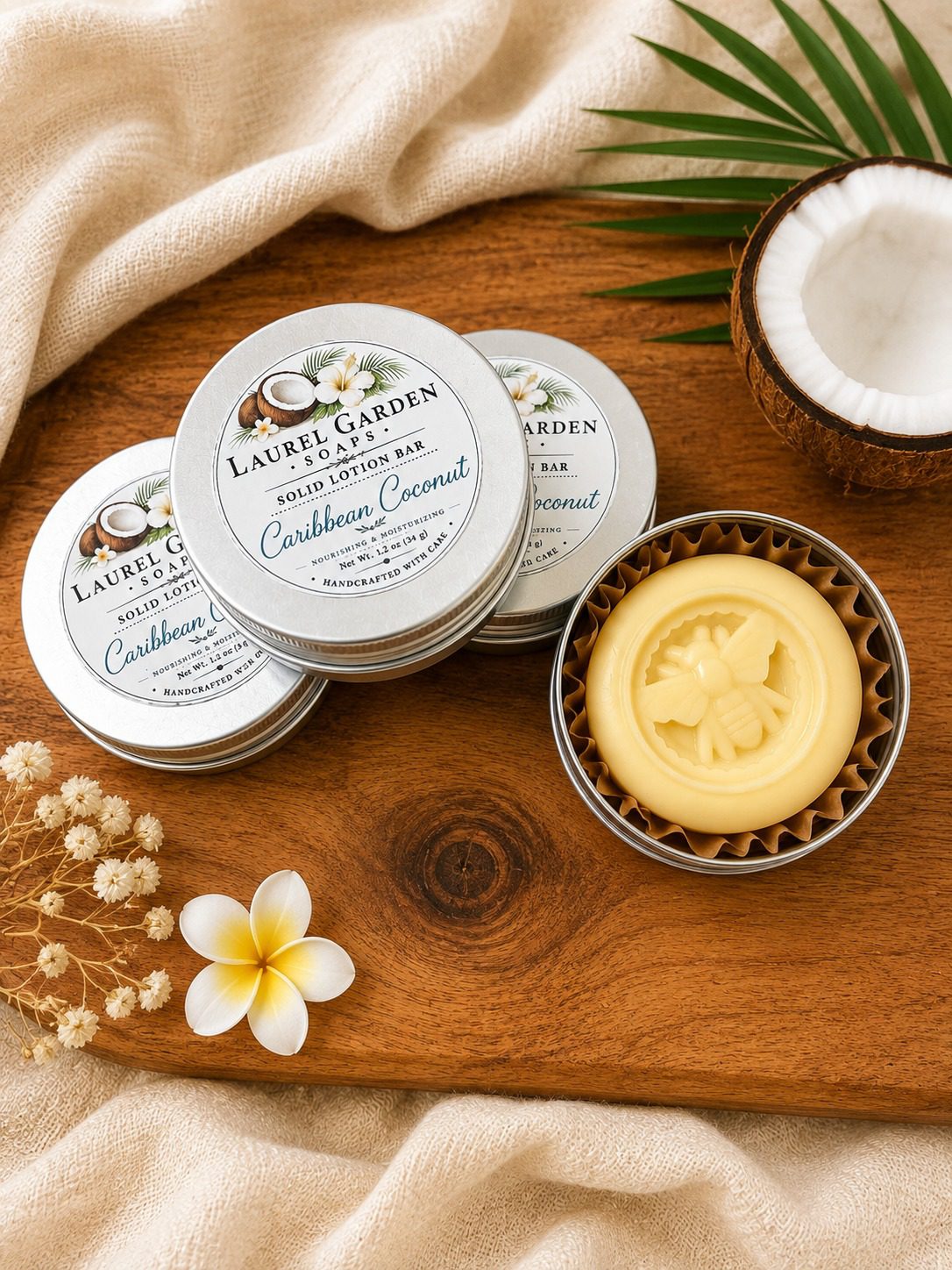 Solid Lotion Bar (Caribbean Coconut)