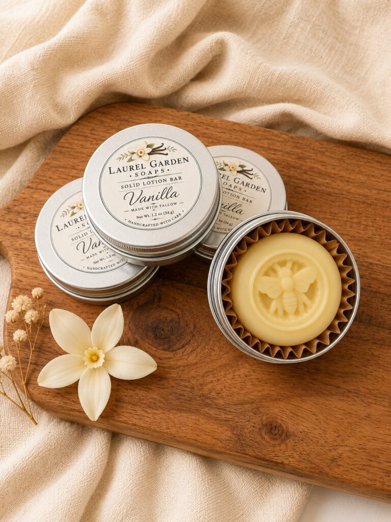 Solid Lotion Bar (Vanilla-Made with Tallow)