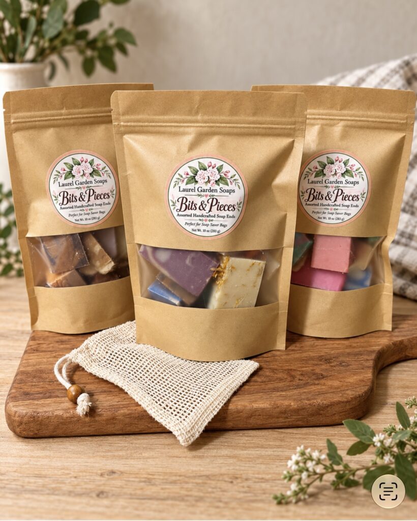 Bits & Pieces - Homemade Soap Ends with Soap Saver Bag